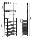 2 en 1 - Zapatero Perchero Organizador 5 Niveles - 50% OFF