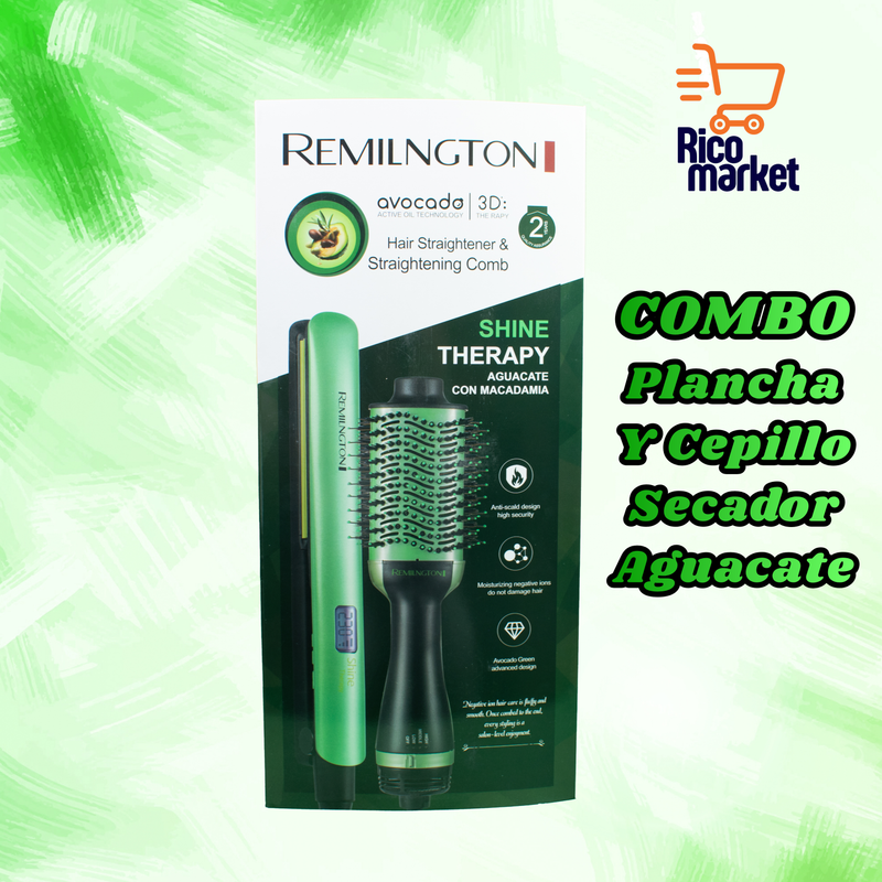 2 en 1 | Plancha Y Cepillo Secador Avocado COMBO