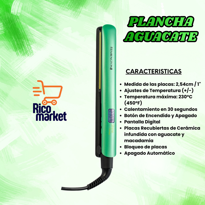 2 en 1 | Plancha Y Cepillo Secador Avocado COMBO