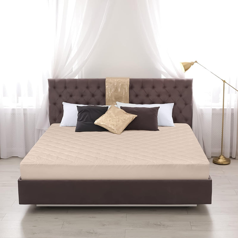 PROTECTOR DE COLCHÓN ANTIFLUIDO ACOLCHADO + ¡2 Fundas de Almohada de REGALO!