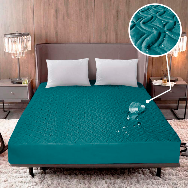 100% IMPERMEABLE | PROTECTOR DE COLCHÓN ACOLCHADO + ¡2 Fundas de Almohada de REGALO!