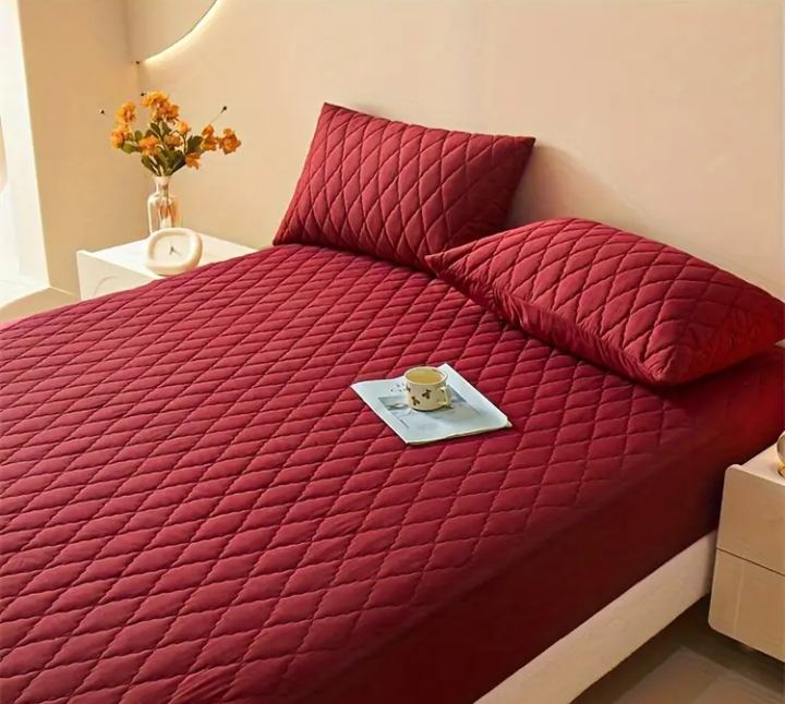 PROTECTOR DE COLCHÓN ANTIFLUIDO ACOLCHADO + ¡2 Fundas de Almohada de REGALO!