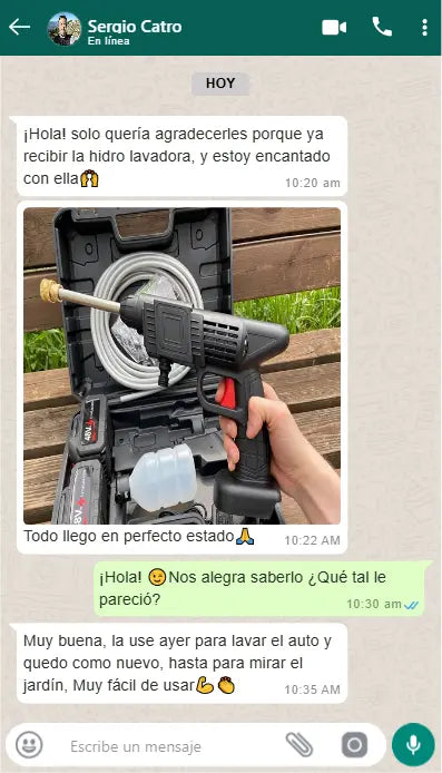 HIDROLAVADORA INALAMBRICA DE ALTA PRESION CON DOS BATERIAS + MALETIN Y GRATIS