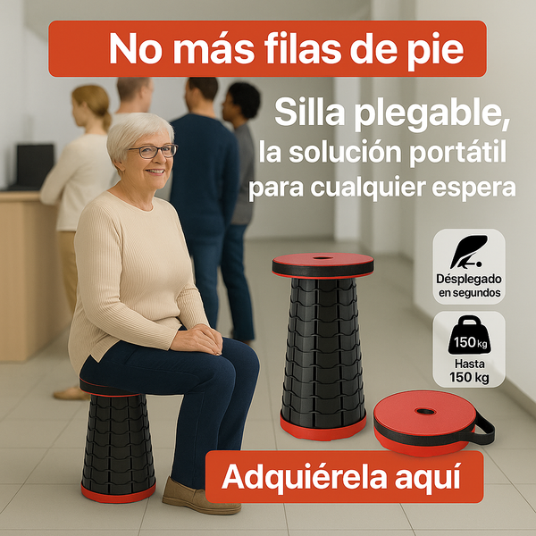Taburete Plegable y Ajustable Compacto
